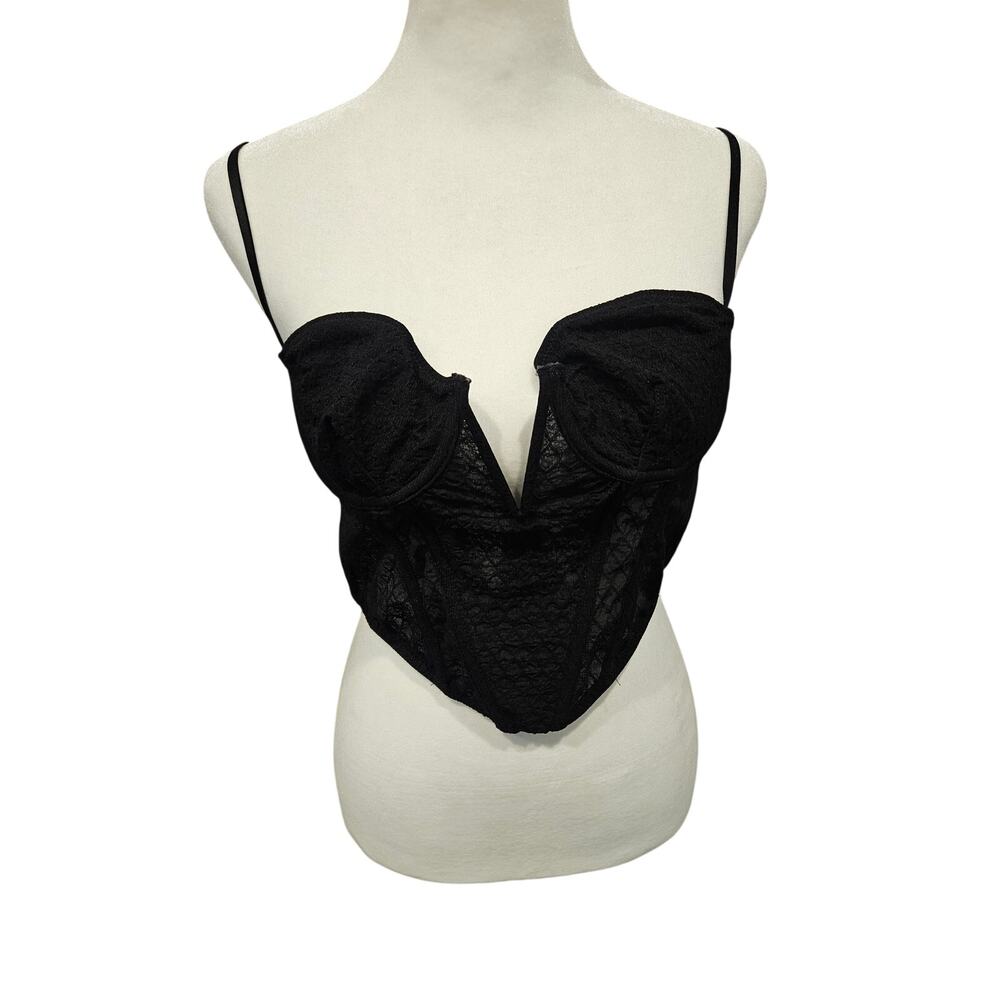 out from under corset bralette underwire lace black medium tank Whimsigoth